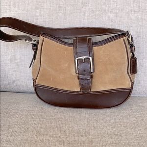 Coach handbag suede and leather